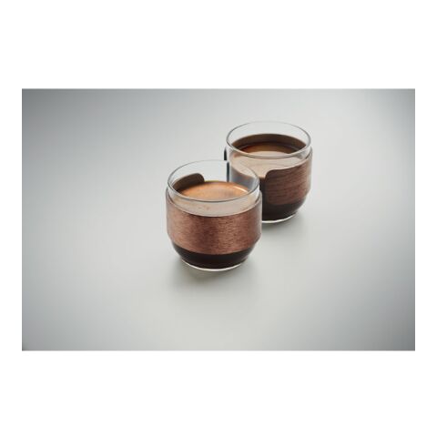 Coffee glass set walnut grip wood