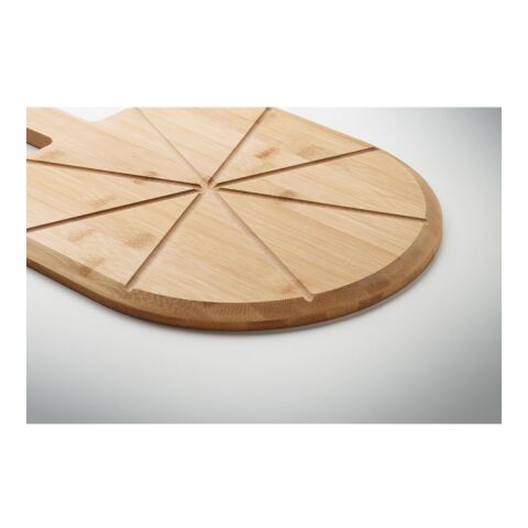 Bamboo pizza board &amp; cutter wood