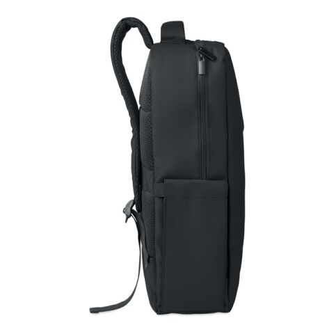 15" PU RPET laptop backpack black