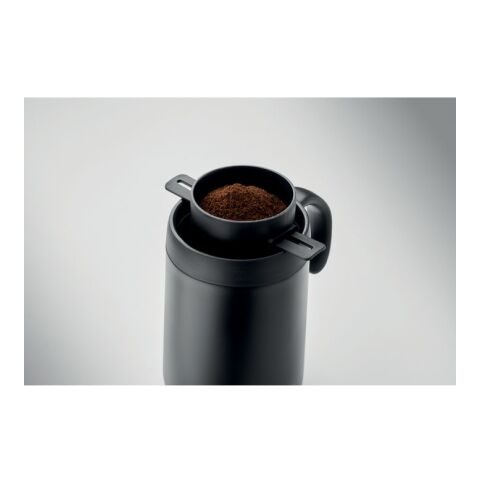 Double wall mug coffee filter black