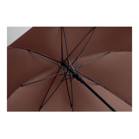 27" auto umbrella wood handle brown