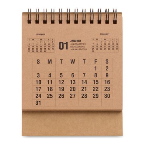 4-year desktop calendar beige