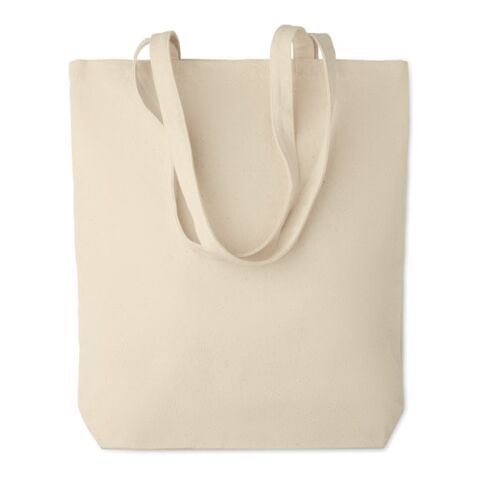 Canvas shopping bag with base gusset 270 gr/m² beige | No Branding | not available | not available | not available