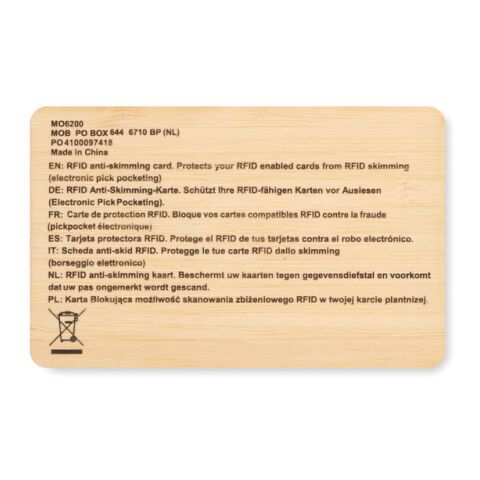 RFID card in bamboo material wood | No Branding | not available | not available | not available