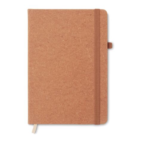 A5 recycled notebook 80 lined with pen holder brown | No Branding | not available | not available