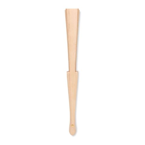 Wood hand fan with cork fabric beige | No Branding | not available | not available
