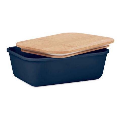 Lunch box with bamboo lid navy blue | No Branding | not available | not available | not available