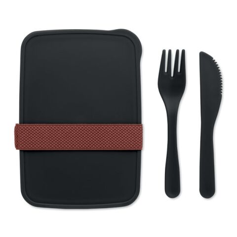Lunch box with cutlery black | No Branding | not available | not available | not available