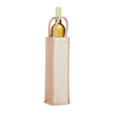 Jute wine bag for one bottle beige | No Branding | not available | not available | not available