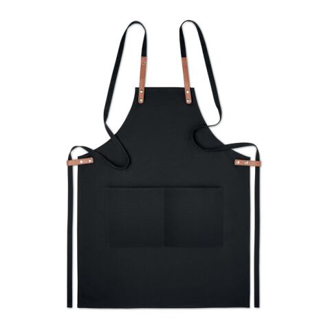 Organic cotton apron 340 gr/m² with 2 front pockets black | No Branding | not available | not available | not available