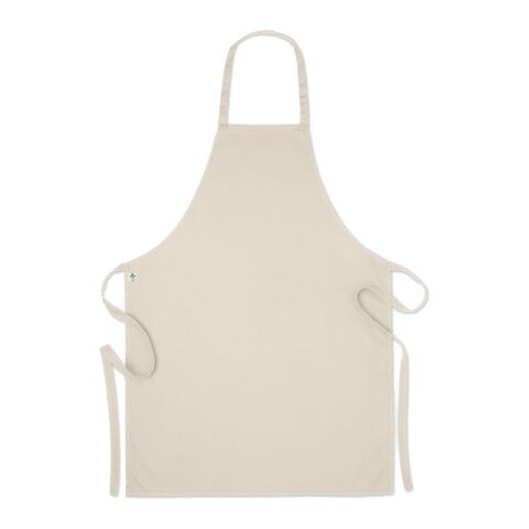 Beige organic cotton apron with front pockets beige | No Branding | not available | not available | not available