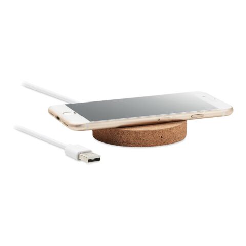 Round shaped wireless charging pad 10W beige | No Branding | not available | not available