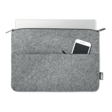 RPET felt zipped laptop bag grey | No Branding | not available | not available | not available
