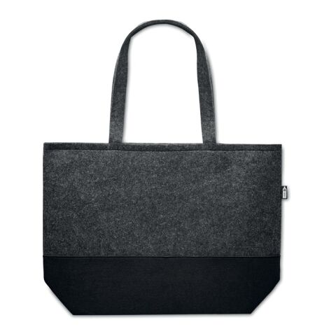 RPET felt shopping bag with coloured base grey | No Branding | not available | not available | not available