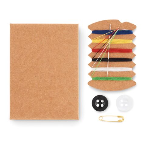 Travel sewing kit in paper box beige | No Branding | not available | not available | not available