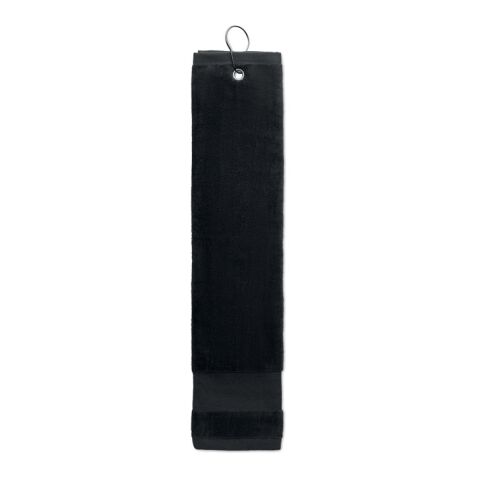 Cotton golf towel with hanger black | No Branding | not available | not available | not available