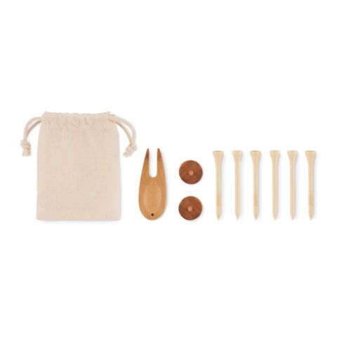 Golf accessories set in pouch beige | No Branding | not available | not available | not available