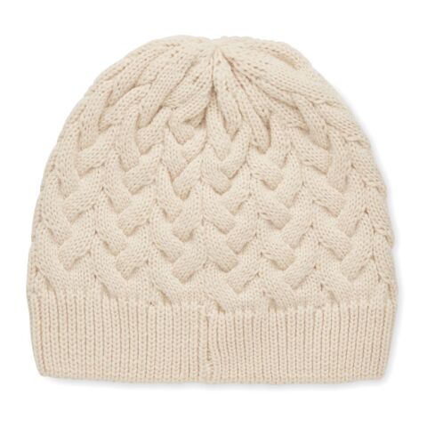 Cable knit beanie in RPET beige | No Branding | not available | not available
