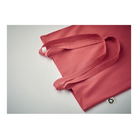 Recycled cotton shopping bag 140 gr/m² red | No Branding | not available | not available | not available