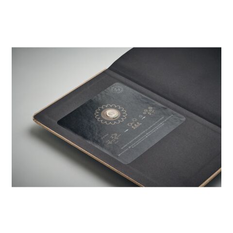 A5 recycled page notebook with cotton page-marker beige | No Branding | not available | not available | not available