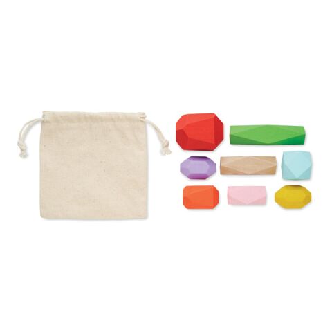 8 stacking wood rocks in pouch beige | No Branding | not available | not available | not available