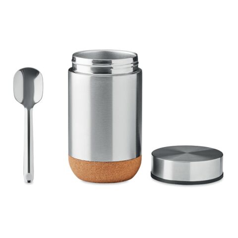 Double wall storage jar 400 ml matt silver | No Branding | not available | not available | not available