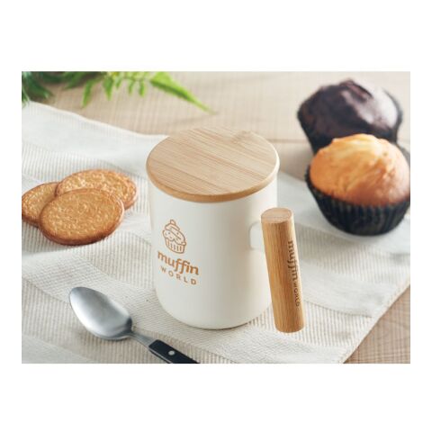 Porcelain mug with lid 380 ml white | No Branding | not available | not available