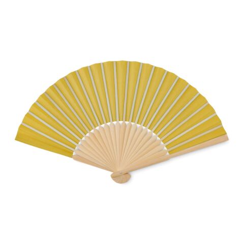 Manual hand fan in bamboo yellow | No Branding | not available | not available