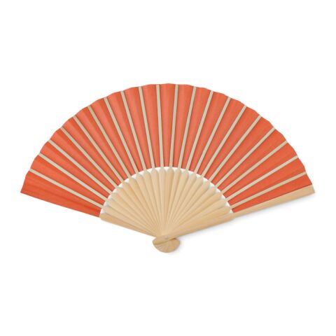 Manual hand fan in bamboo orange | No Branding | not available | not available