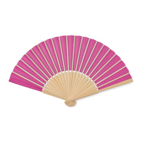 Manual hand fan in bamboo fuchsia | No Branding | not available | not available