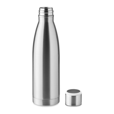 Double wall bottle 500 ml with hydration reminder matt silver | No Branding | not available | not available | not available