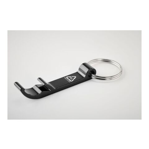 Recycled aluminium key ring black | No Branding | not available | not available | not available