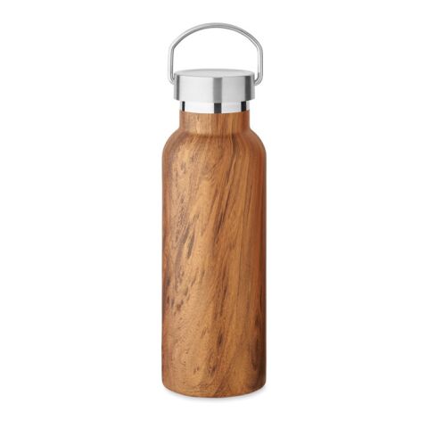Wooden double wall insulated bottle 500ml brown | No Branding | not available | not available | not available