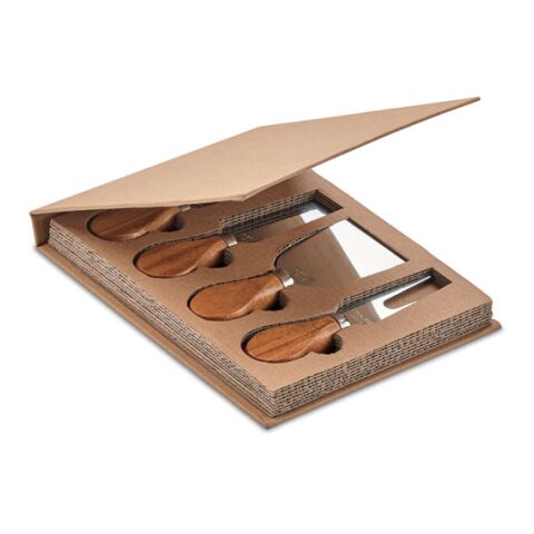 Set of 4 cheese knives wood | No Branding | not available | not available