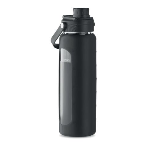 Glass bottle with sleeve 750 ml black | No Branding | not available | not available