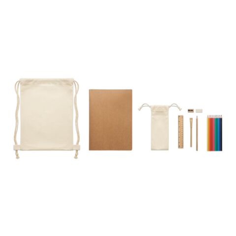 Kids drawing set in drawstring beige | No Branding | not available | not available | not available