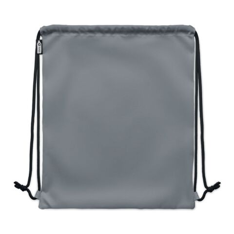 Large drawstring bag 300D RPET grey | No Branding | not available | not available | not available