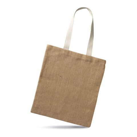Jute shopping bag with cotton handles beige | No Branding | not available | not available | not available