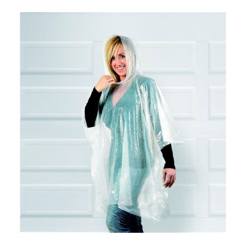 Poncho in round container blue | No Branding | not available | not available