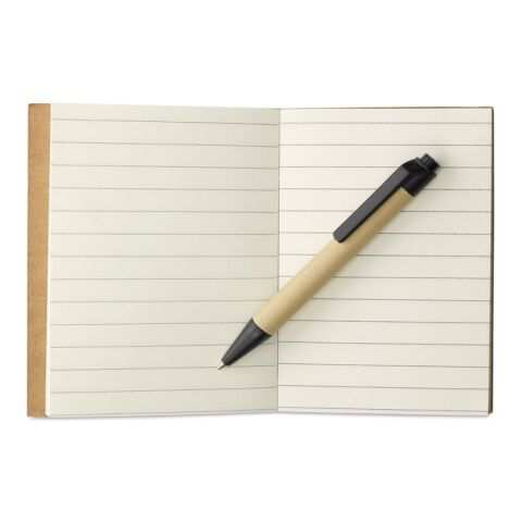 Recycled 80 sheets notebook with pen black | No Branding | not available | not available