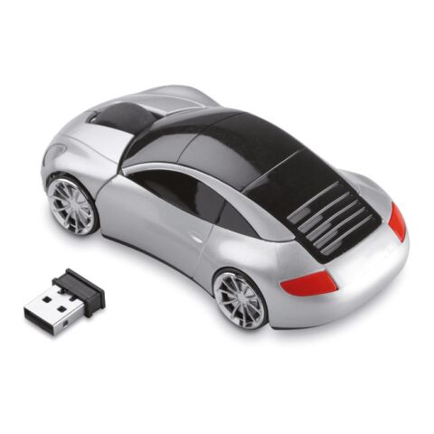 Wireless mouse in car shape matt silver | No Branding | not available | not available