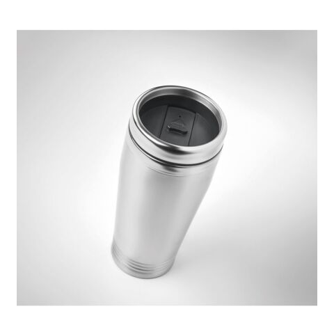 Double wall travel cup 400ml matt silver | No Branding | not available | not available | not available