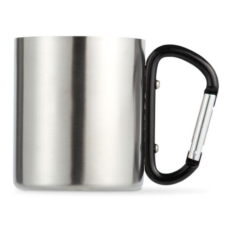 Metal mug and carabiner handle 220 ml black | No Branding | not available | not available | not available