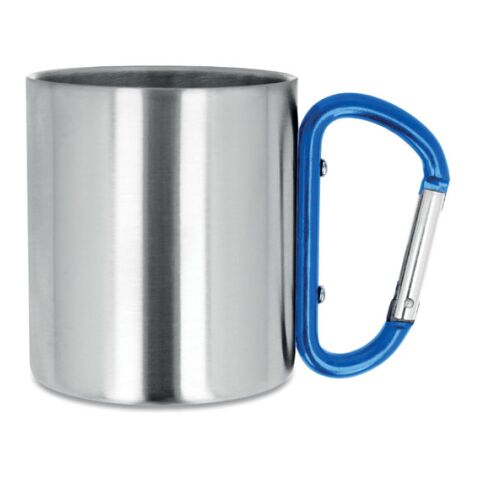 Metal mug and carabiner handle 220 ml blue | No Branding | not available | not available | not available