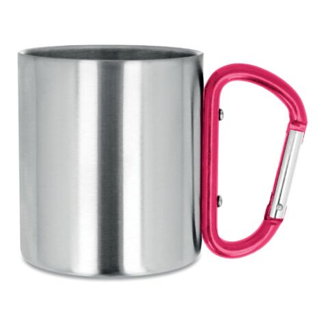 Metal mug and carabiner handle 220 ml red | No Branding | not available | not available | not available