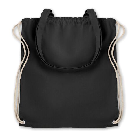 220gr/m² drawstring canvas 2 function bag black | No Branding | not available | not available | not available