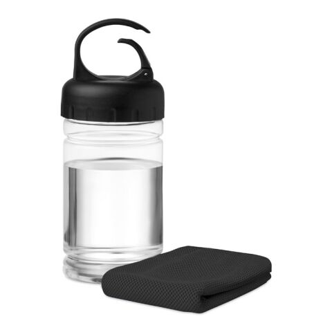 Cooling towel in PET bottle black | No Branding | not available | not available | not available