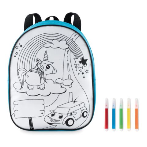 Backpack with 5 markers turquoise | No Branding | not available | not available | not available