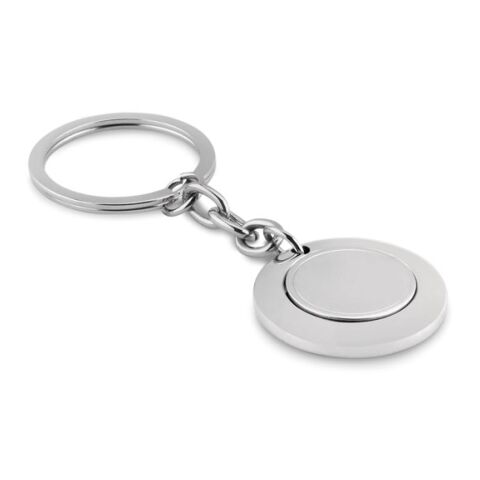 Metal Key ring with token shiny silver | No Branding | not available | not available | not available