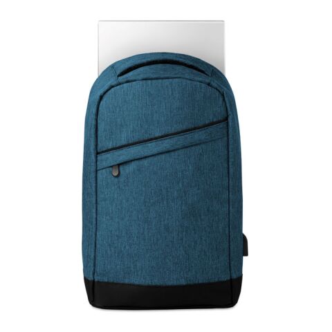 2 tone backpack incl USB plug blue | No Branding | not available | not available | not available